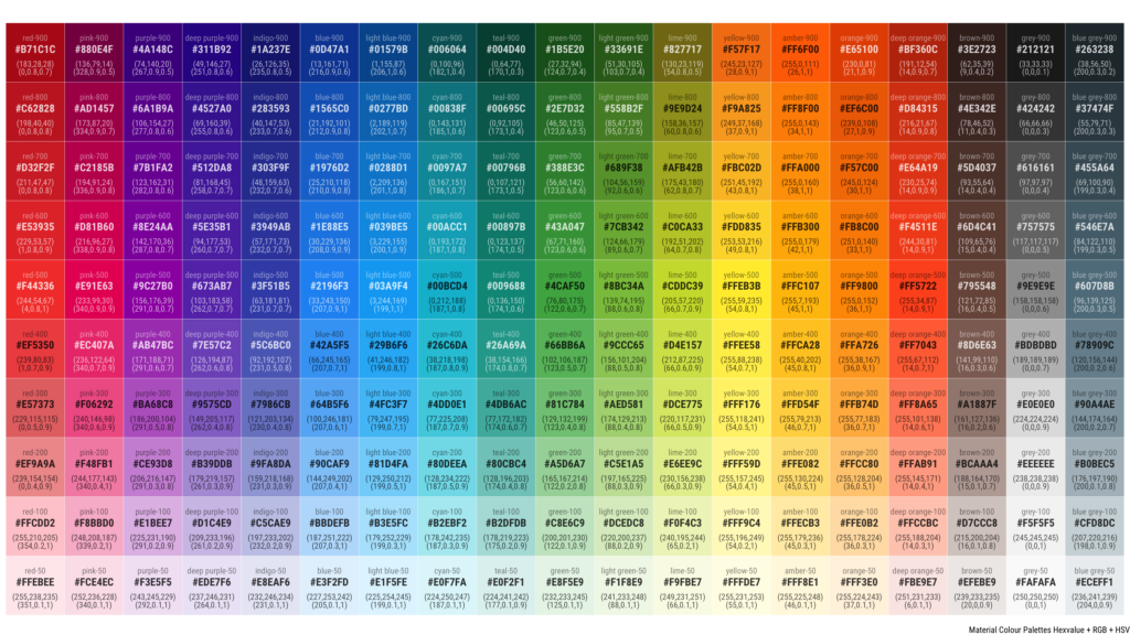 rgb таблица цветов